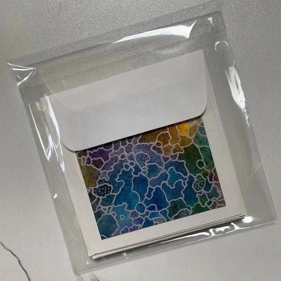 Original Handmade Abstract Watercolor Card Set - 6 Unique Blank Note Cards OOAK - Picture 5 of 14